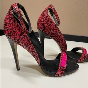 Paper Fox pink and black heels 9.5 gentle used
